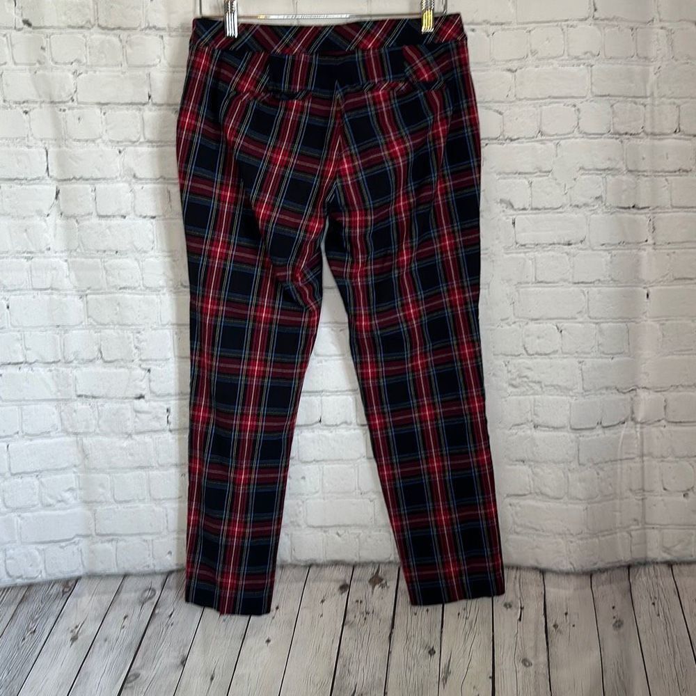 J. Jill Women’s Cropped Pants‎ size 6 Black Red Tartan Plaid Premium Bi-Stretch - Picture 5 of 8